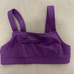 Adjustable purple sports bra w/ no padding